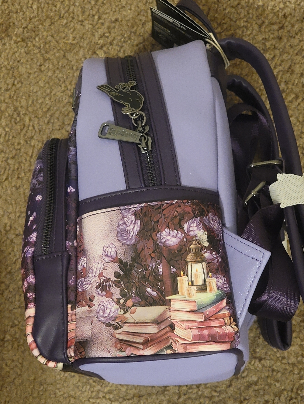 Loungefly Purple Dark Genre /Gothic Raven Mini Backpack NWT - Picture 4 of 5